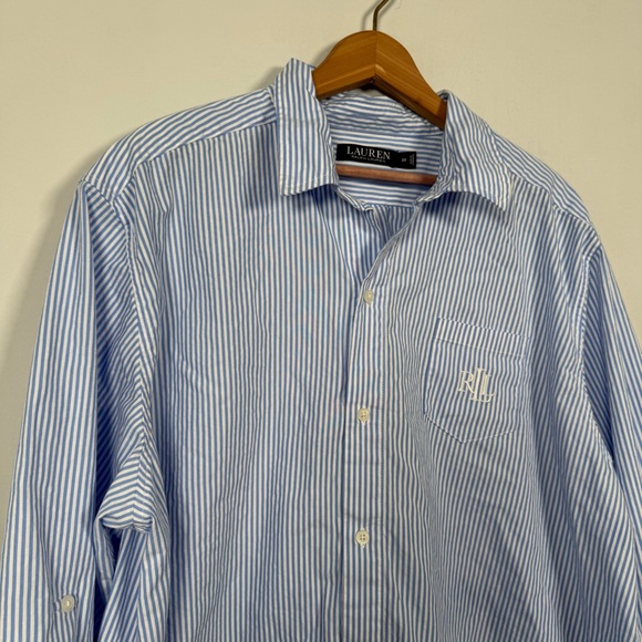 Lauren Ralph Lauren striped cotton poplin sleep shirt, Size 2X, 100% Cotton - Picture 5 of 16